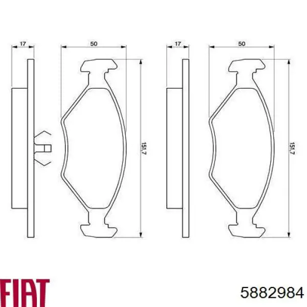 Купить 5882984 Fiat/Alfa/Lancia Колодки тормозные