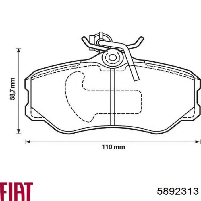 Передние тормозные колодки 5892313 Fiat/Alfa/Lancia