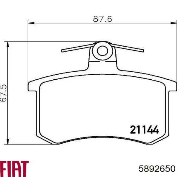 Купить 5892650 Fiat/Alfa/Lancia Колодки тормозные задние, дисковые