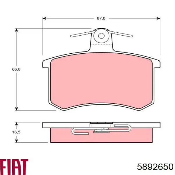 5892650 Fiat/Alfa/Lancia Колодки тормозные дисковые комплект
