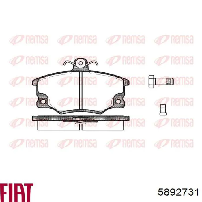 Передние тормозные колодки 5892731 Fiat/Alfa/Lancia