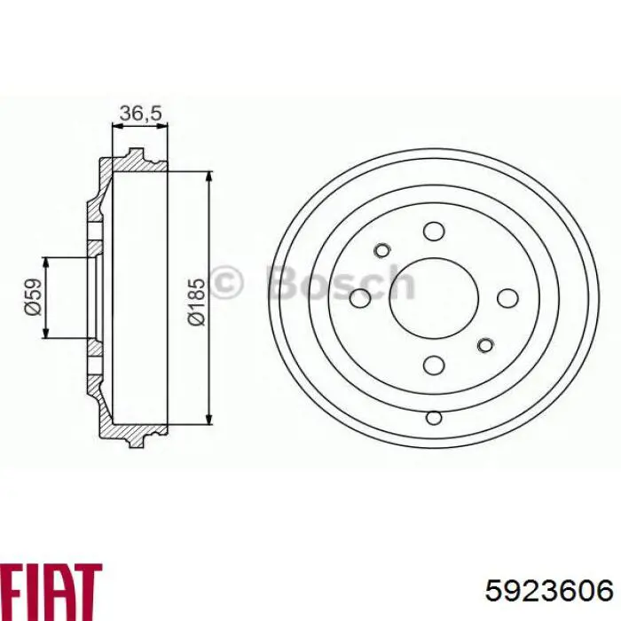 5923606 Fiat/Alfa/Lancia барабан тормозной задний