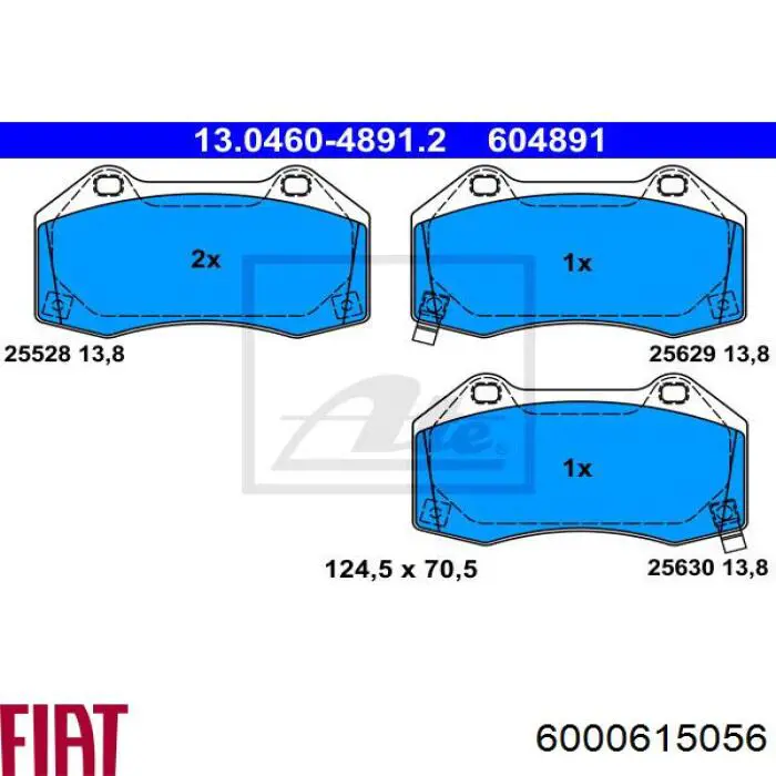 6000615056 Fiat/Alfa/Lancia sapatas do freio dianteiras de disco