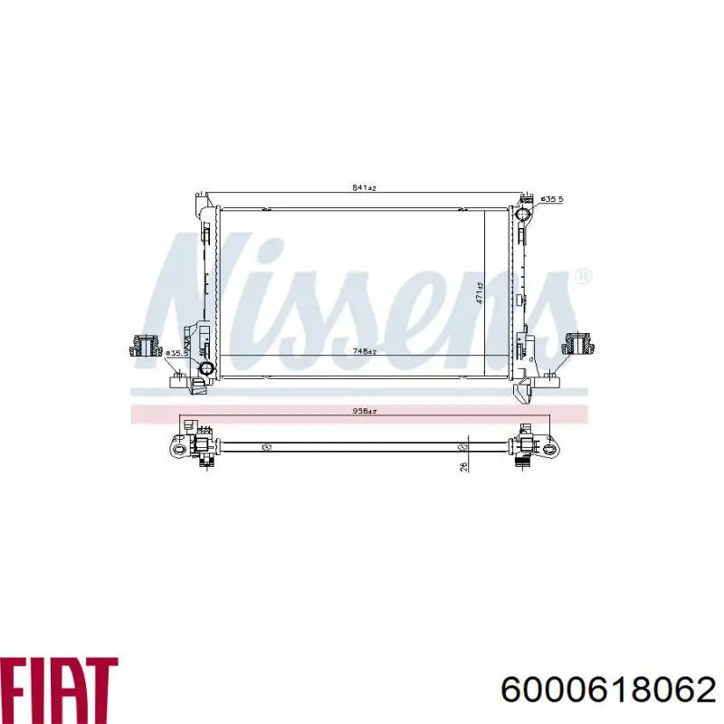 Radiador de esfriamento de motor Fiat/Alfa/Lancia 6000618062 preço, a partir de 321,85 USD
