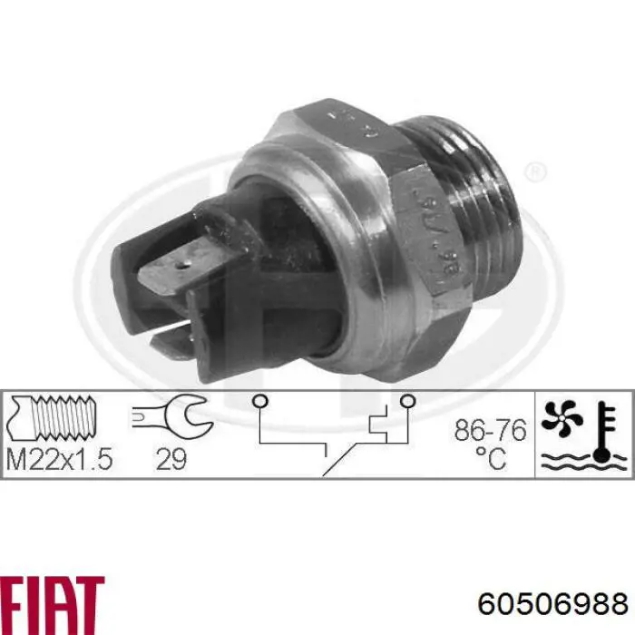 Датчик включения вентилятора радиатора 60506988 Fiat/Alfa/Lancia