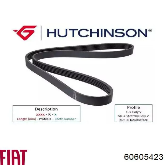 Correia dos conjuntos de transmissão 60605423 Fiat/Alfa/Lancia
