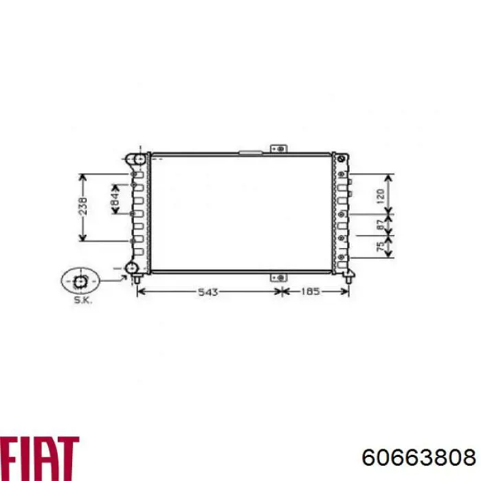 Радиатор 60663808 Fiat/Alfa/Lancia