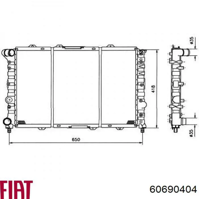 Радиатор 60690404 Fiat/Alfa/Lancia