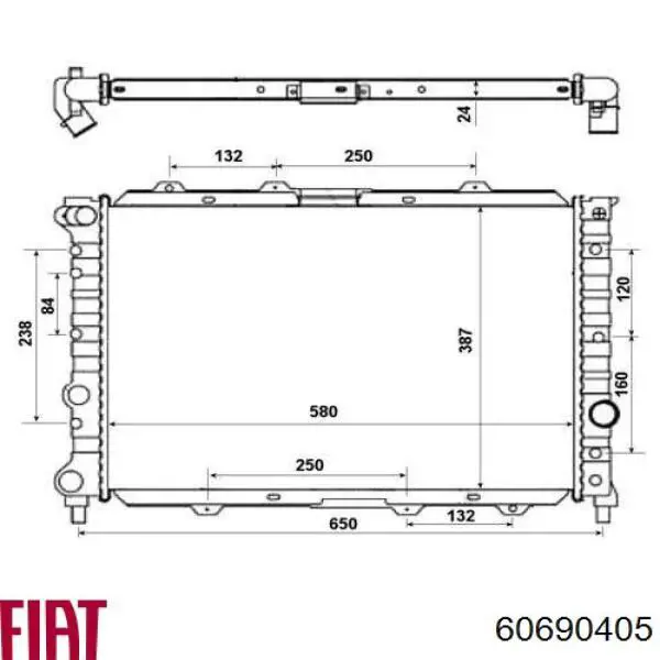 Радиатор охлаждения двигателя Fiat/Alfa/Lancia 60690405 цена, от 65.13 USD