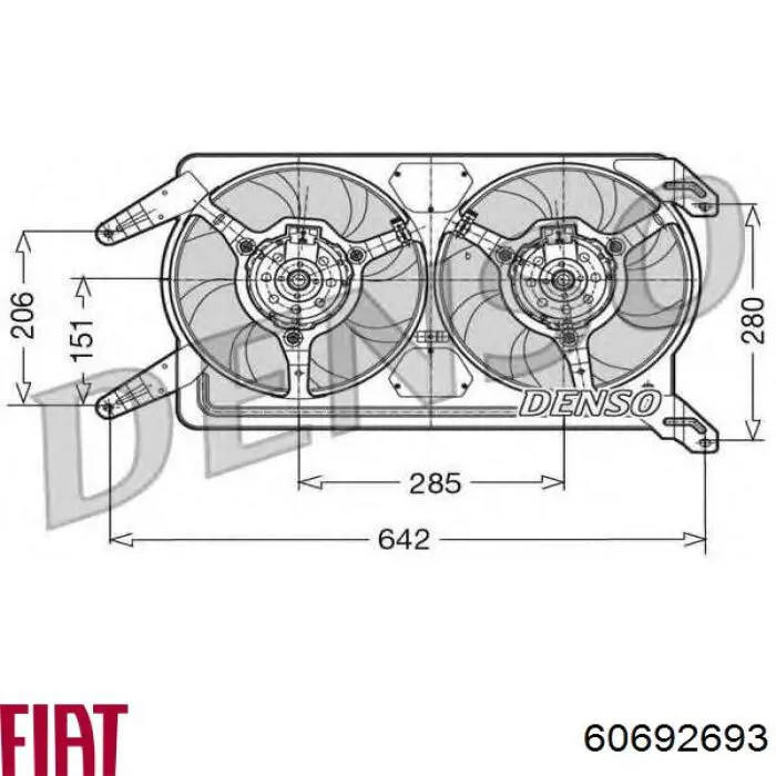 60692693 Fiat/Alfa/Lancia диффузор радиатора охлаждения
