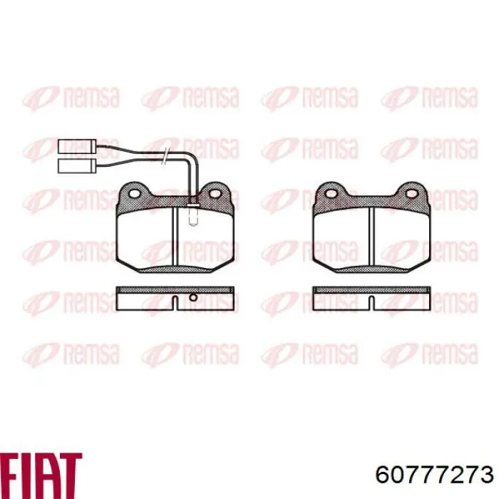 Передние тормозные колодки 60777273 Fiat/Alfa/Lancia