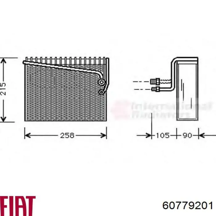 60779201 Fiat/Alfa/Lancia vaporizador de aparelho de ar condicionado