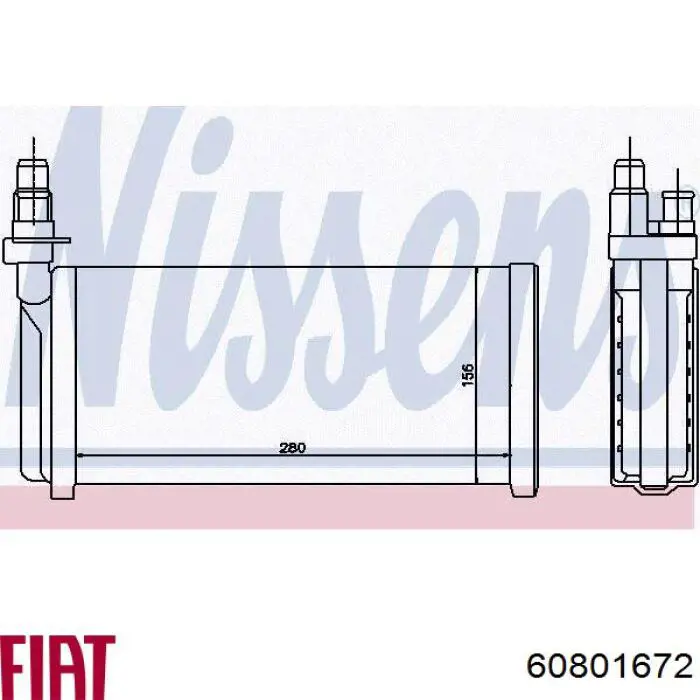 Радиатор печки 60801672 Fiat/Alfa/Lancia