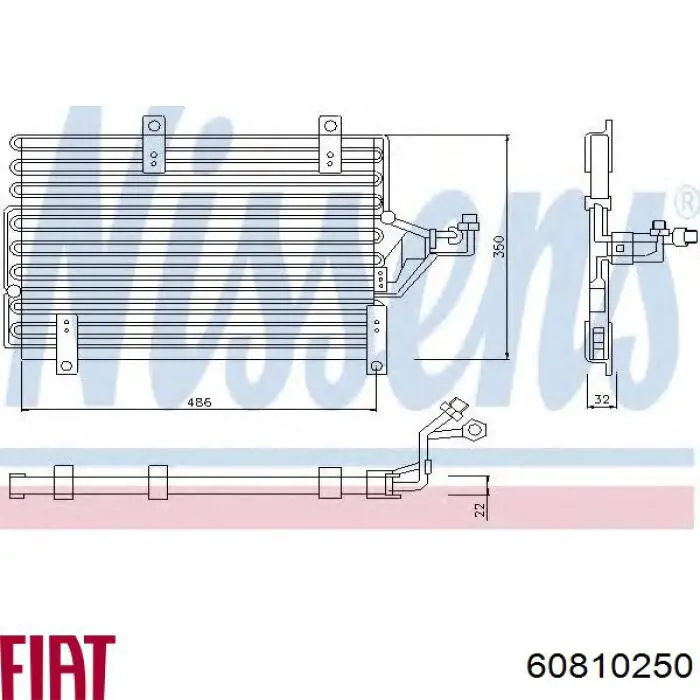 Радиатор кондиционера 60810250 Fiat/Alfa/Lancia