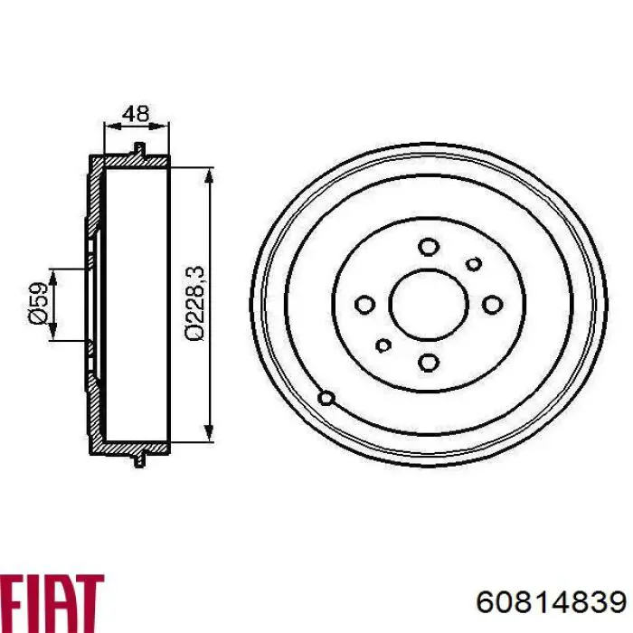 60814839 Fiat/Alfa/Lancia Тормозной барабан