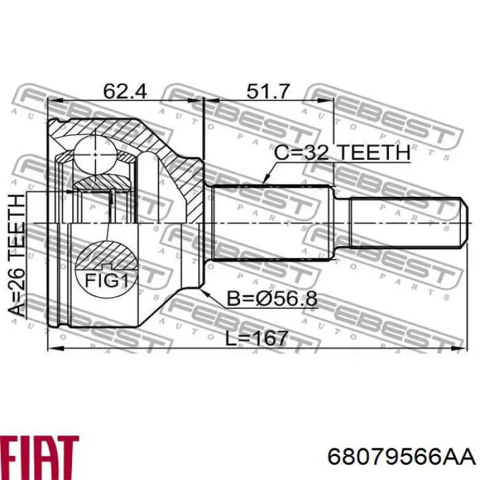  68079566AA Fiat/Alfa/Lancia