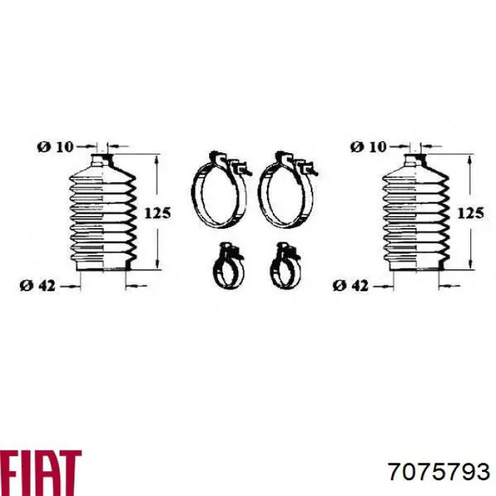 0007075793 Fiat/Alfa/Lancia bota de proteção do mecanismo de direção (de cremalheira)