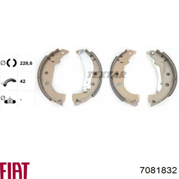 Купить 7081832 Fiat/Alfa/Lancia Задние барабанные тормозные колодки