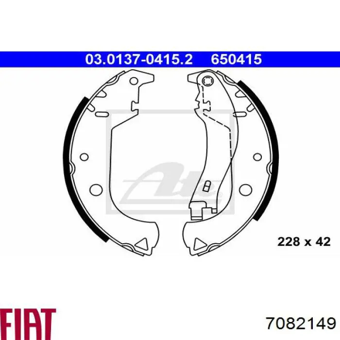7082149 Fiat/Alfa/Lancia Барабанные тормозные колодки