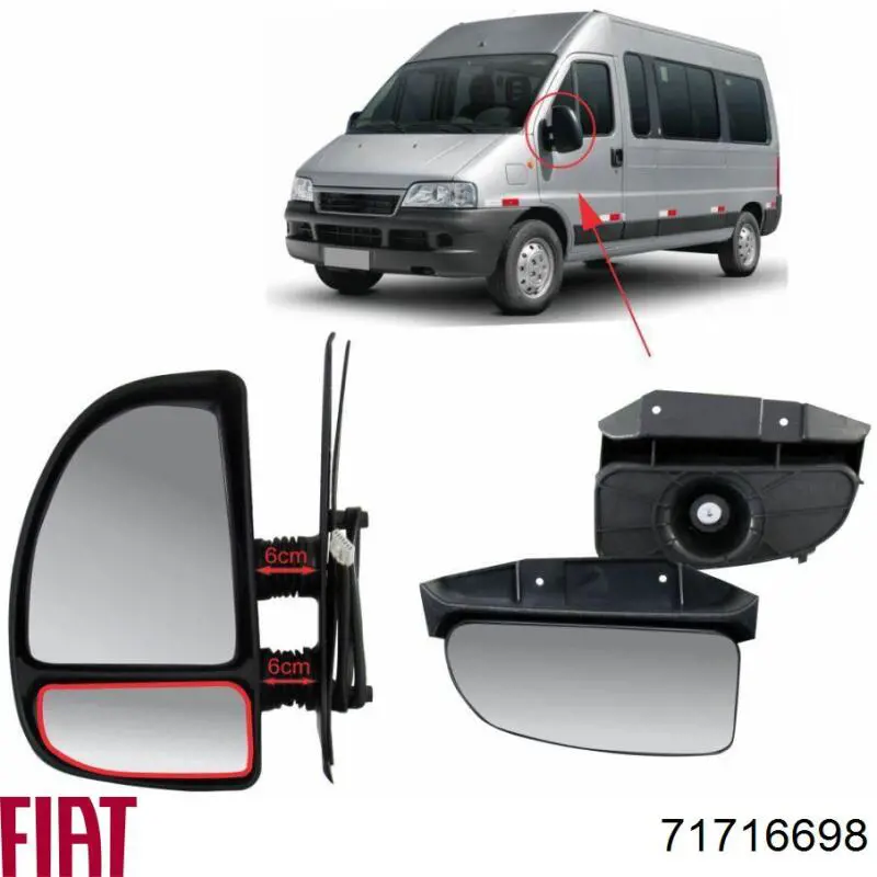 71716698 Fiat/Alfa/Lancia Зеркальный элемент левый