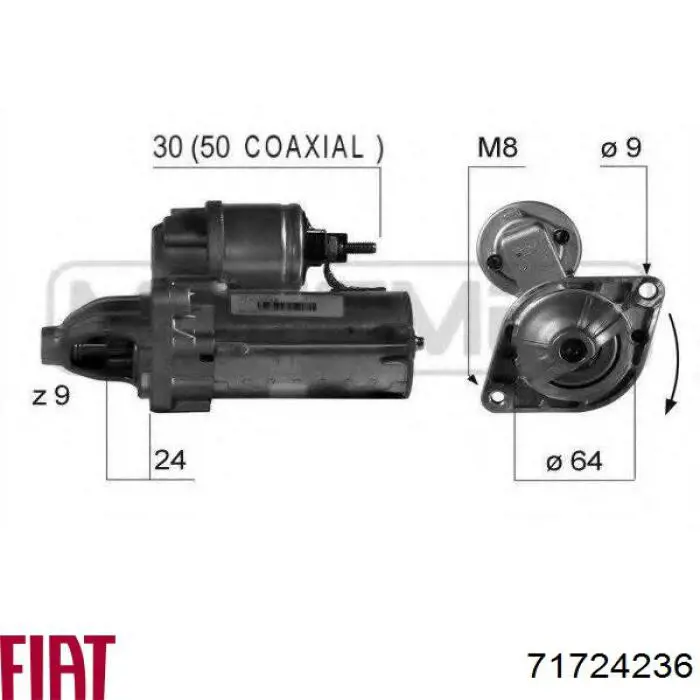 Стартер Fiat/Alfa/Lancia 71724236 цена, от 76.47 USD