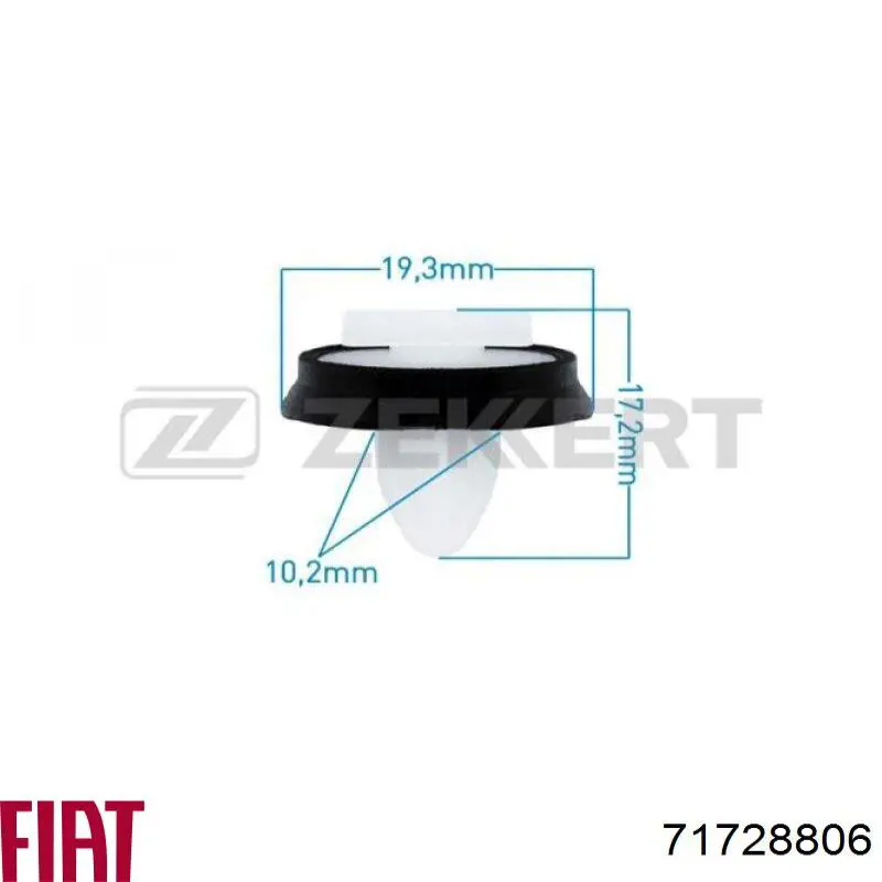 Braçadeira (cápsula) de fixação de moldura da porta para Fiat Ducato (250)