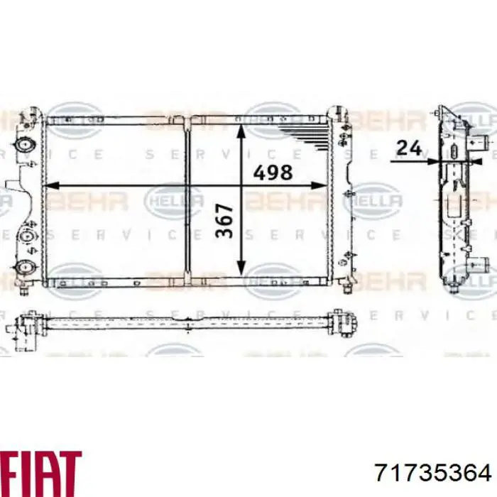 Радиатор 71735364 Fiat/Alfa/Lancia