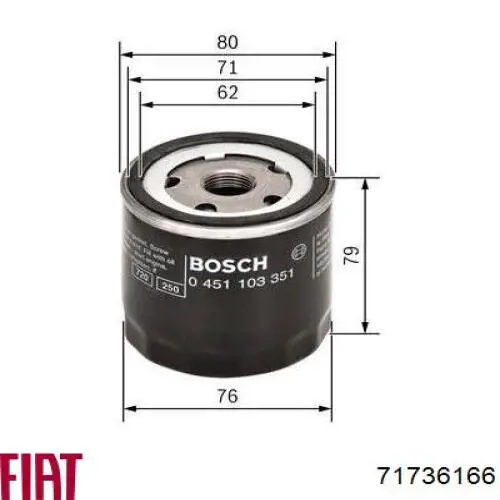71736166 Fiat/Alfa/Lancia Масляный фильтр двигателя
