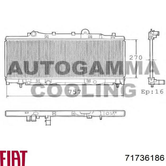 Радиатор 71736186 Fiat/Alfa/Lancia