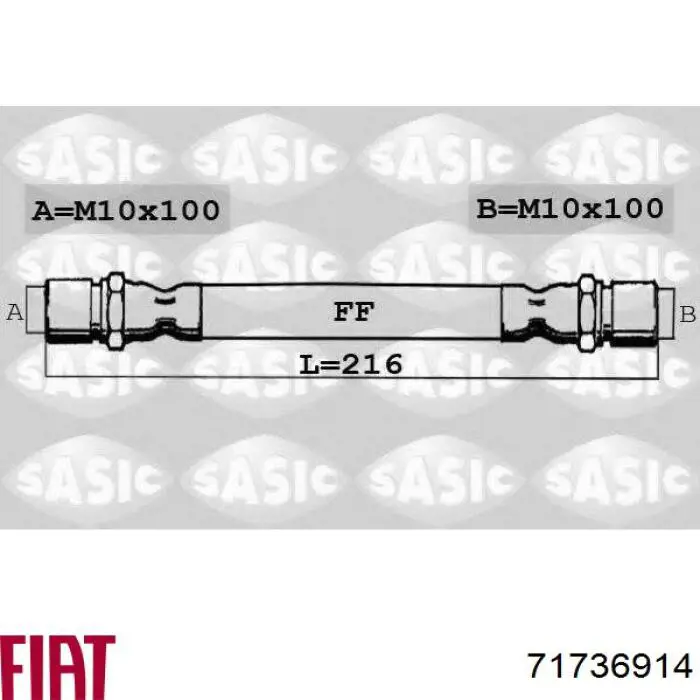 Тормозной шланг задний Fiat/Alfa/Lancia 71736914 цена, от 5.57 USD