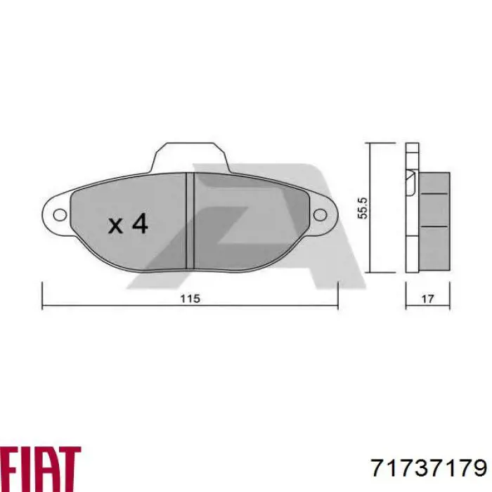 Передние тормозные колодки 71737179 Fiat/Alfa/Lancia