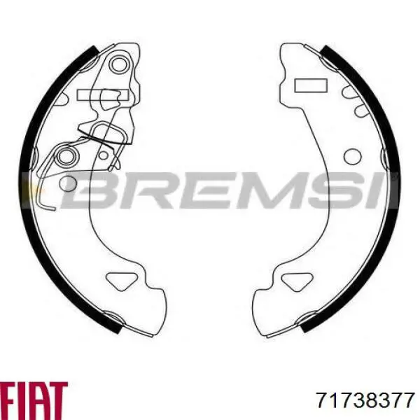 Задние барабанные колодки 71738377 Fiat/Alfa/Lancia