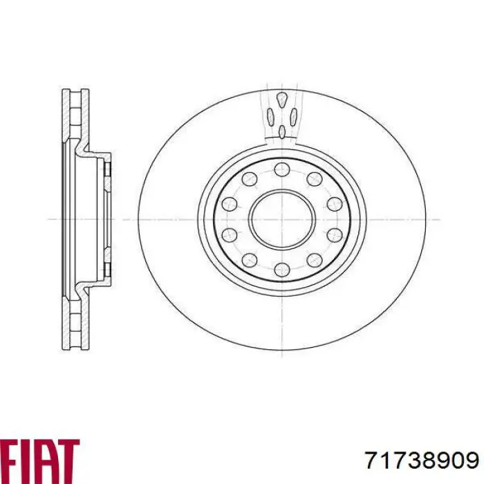 Передние тормозные диски 71738909 Fiat/Alfa/Lancia