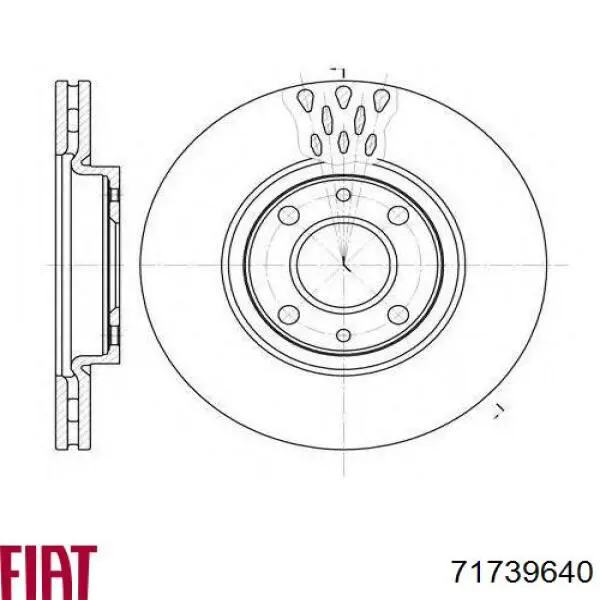 Тормоз дисковый передний Fiat/Alfa/Lancia 71739640 цена, от 28.84 USD