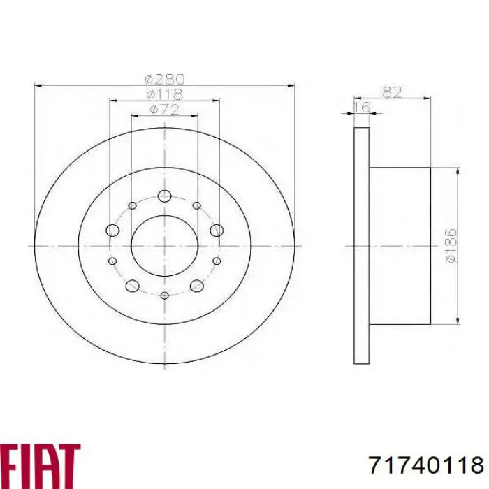 71740118 Fiat/Alfa/Lancia Дисковый тормоз