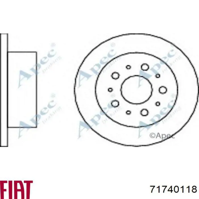 Задний тормозной диск Fiat/Alfa/Lancia 71740118 цена, от 45.82 USD