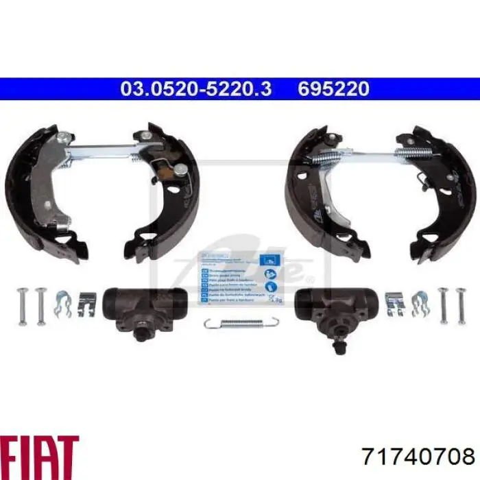 Тормоза рабочие задние ножные и тормозные барабаны Fiat/Alfa/Lancia 71740708 цена, от 20.67 USD