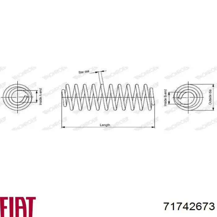 Задняя пружина 71742673 Fiat/Alfa/Lancia