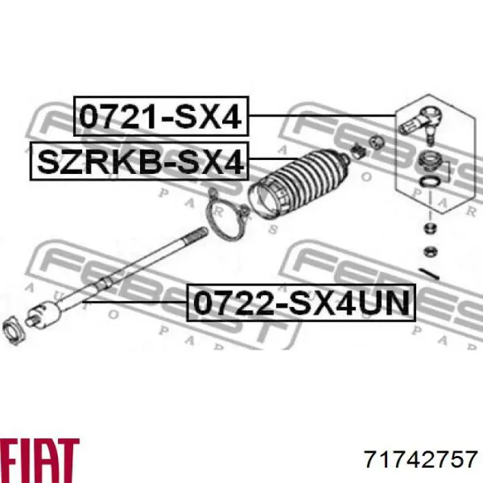 71742757 Fiat/Alfa/Lancia bota de proteção do mecanismo de direção (de cremalheira)