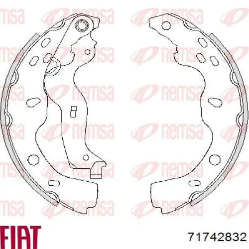 Купить 71742832 Fiat/Alfa/Lancia Задние барабанные тормозные колодки