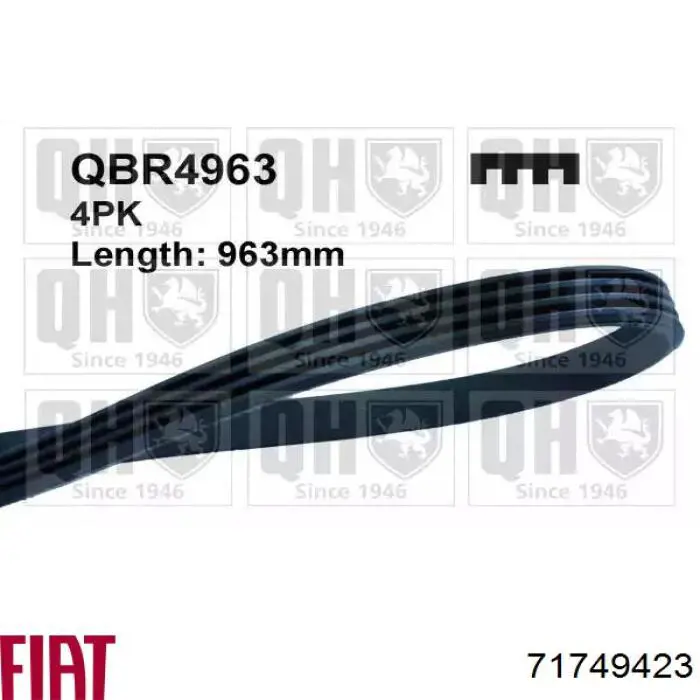 Клиновый ремень Fiat/Alfa/Lancia 71749423 цена, от 4.51 USD