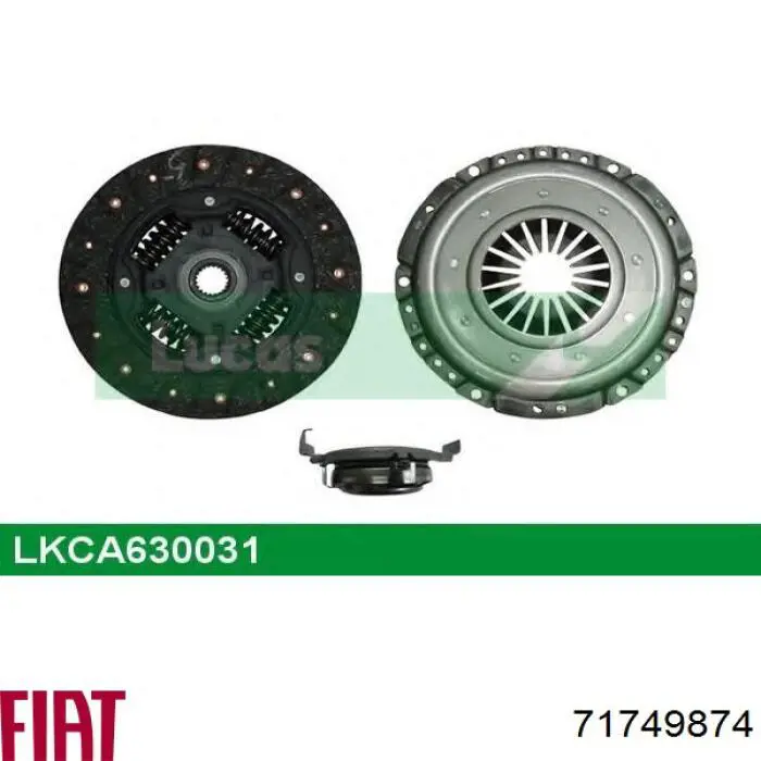 Купить 71749874 Fiat/Alfa/Lancia Комплект сцепления (диск, корзина, подшипник)