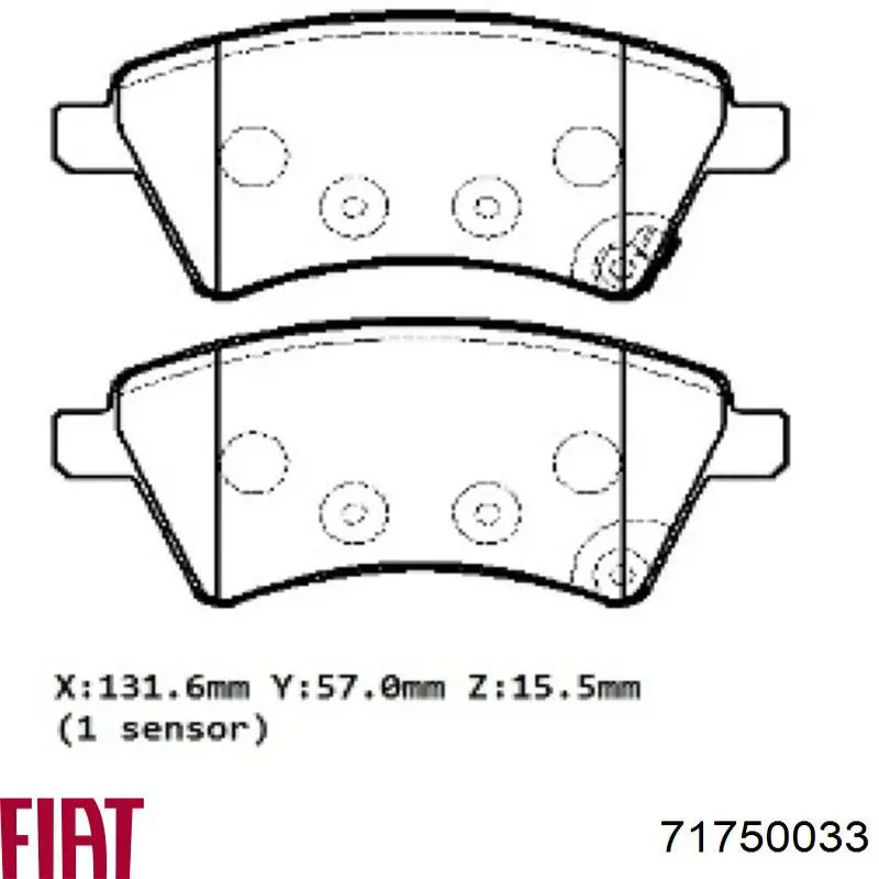 Колодки Fiat/Alfa/Lancia 71750033 цена, от 26.40 USD