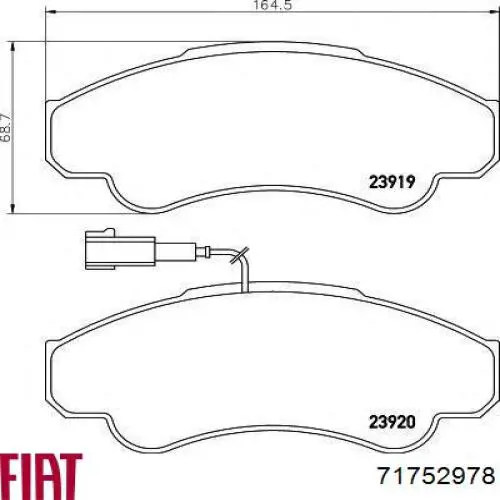 71752978 Fiat/Alfa/Lancia Колодки передние