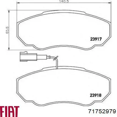 Колодки Fiat/Alfa/Lancia 71752979 цена, от 18.95 USD