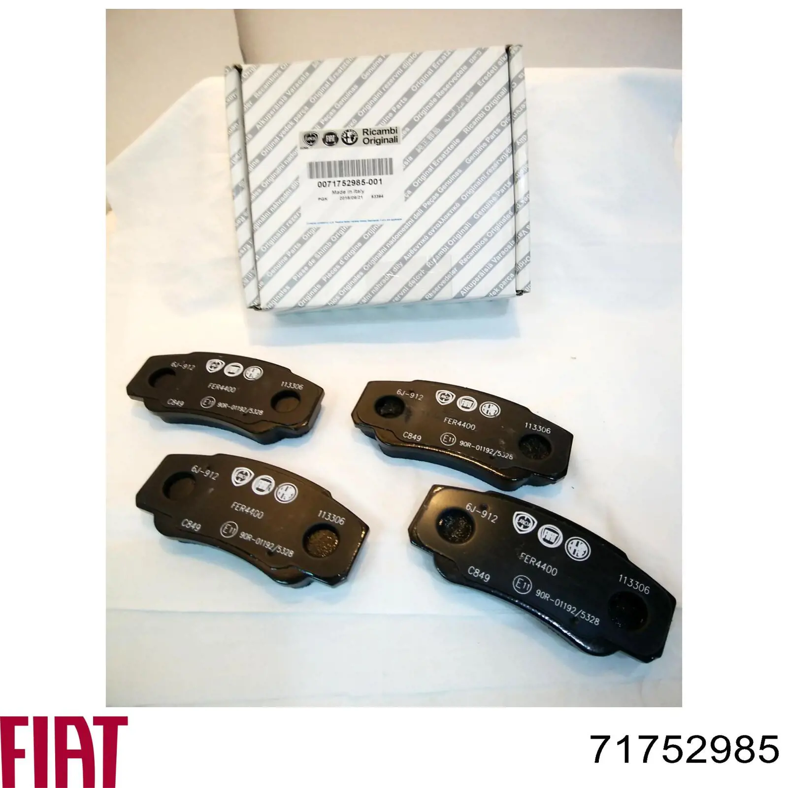Задние тормозные колодки 71752985 Fiat/Alfa/Lancia