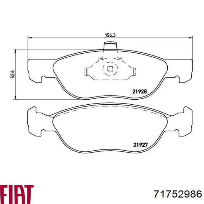 Передние тормозные колодки 71752986 Fiat/Alfa/Lancia