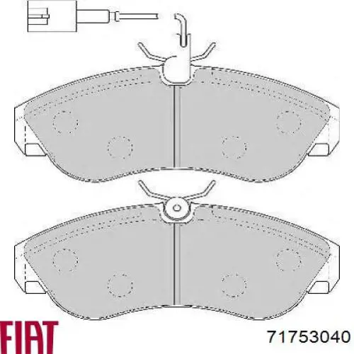 Колодки тормозные передние дисковые Fiat/Alfa/Lancia 71753040
