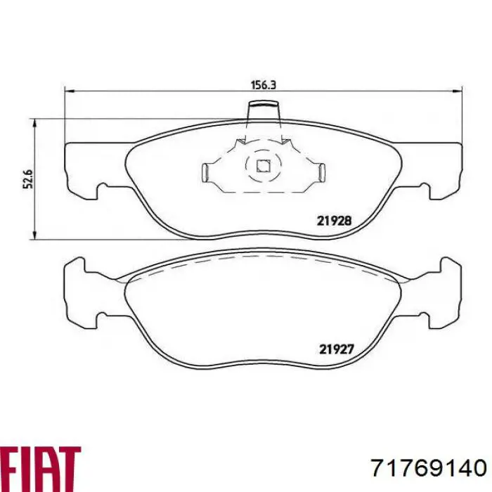 Передние тормозные колодки 71769140 Fiat/Alfa/Lancia