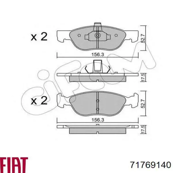 71769140 Fiat/Alfa/Lancia Колодки передние